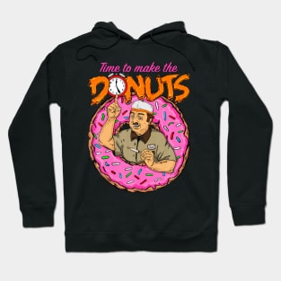 Time To Make The Donuts - Funny Vintage Retro 80'S Hoodie